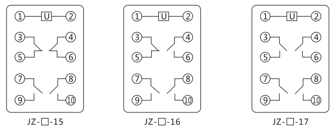 JZY（J)-406靜態中間繼電器內部接線圖及外引接線圖
